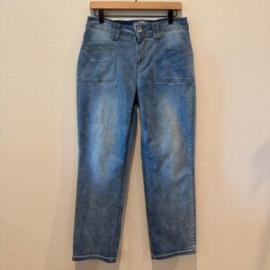 SANDPIPER Womens Jeans Utility Patch Pocket Straight Leg Stretch Denim 10P